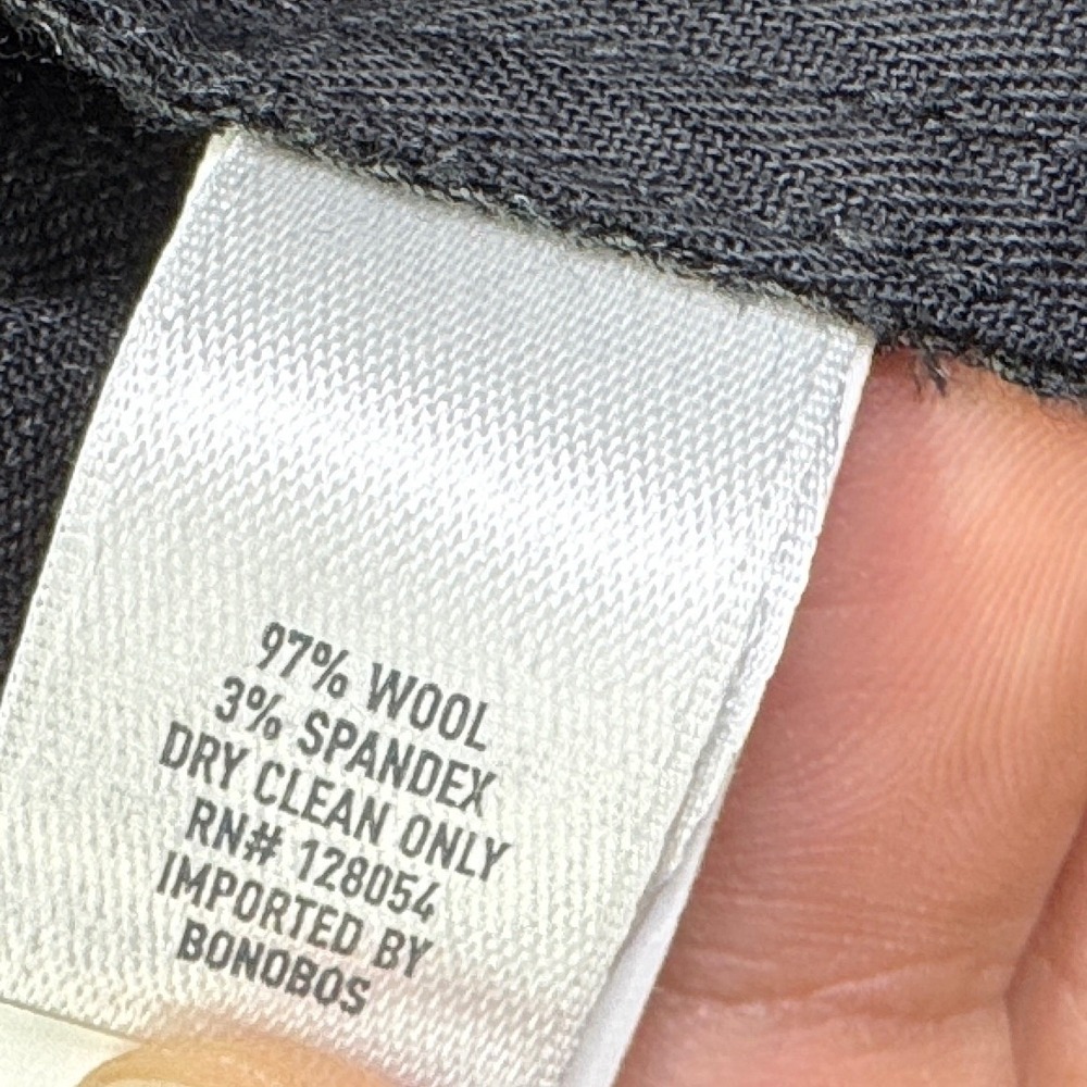Bonobos Standard Fit Wool Blend Pants‎ Mens 42X32 Charcoal Gray Dress Trousers - Picture 4 of 8